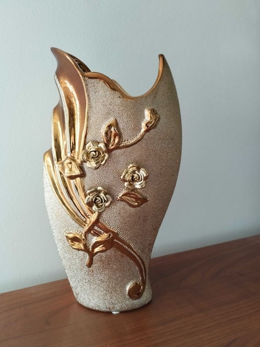 Wazon złoty róże ok. 30 cm