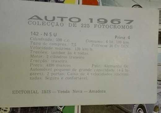 Cromos (fotocromos) Auto 1967
