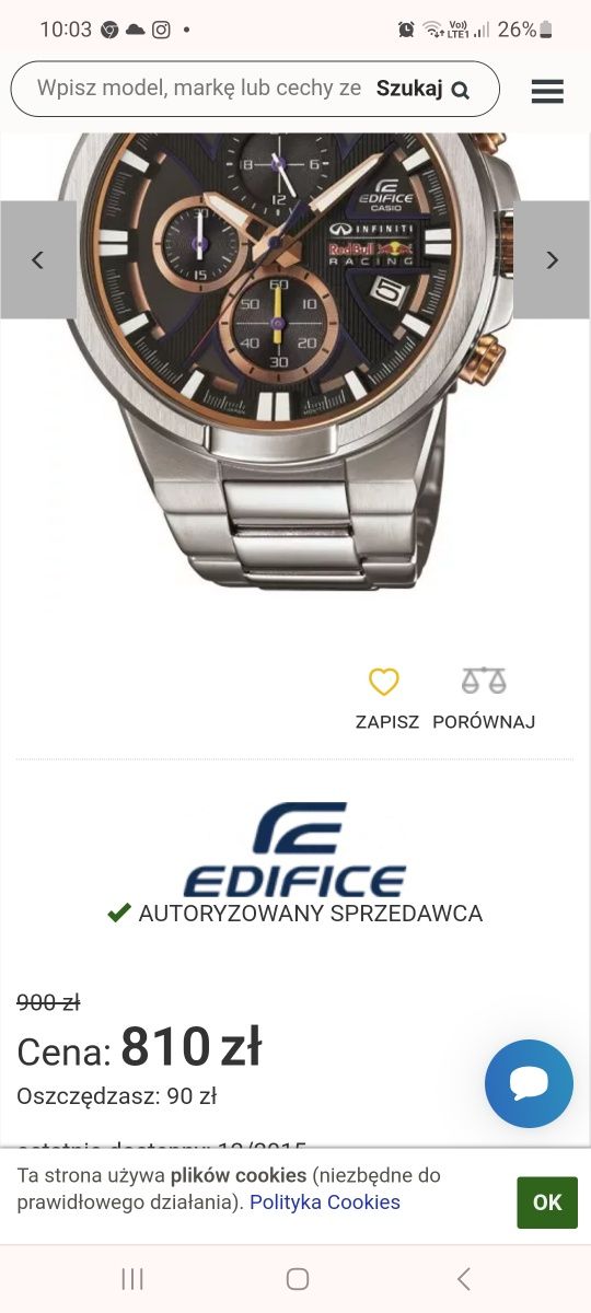 Zegarek casio edifice 5451 efr 544rb S upsk OLX.pl