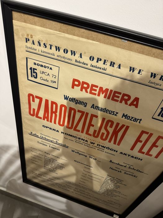 Polski plakat Czarodziejski Flet premiera Opera Wrocławska 1972