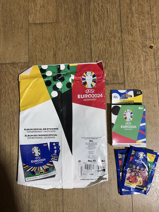 Pack Topps UEFA EURO 2024 - Álbum Oficial + 65 Stickers (Novo)