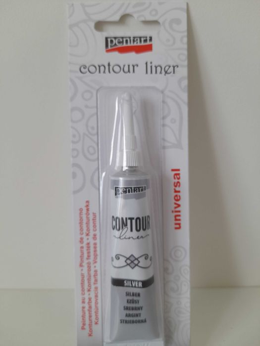 Konturówka pisak do konturowania Pentart silver srebrny 20ml nowy