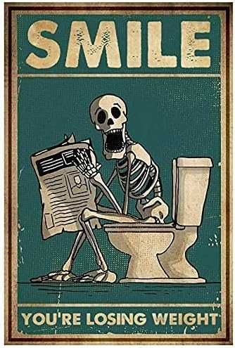 Decoraçao Cartaz de metal em inglês "Smile You'Re Losing Weight