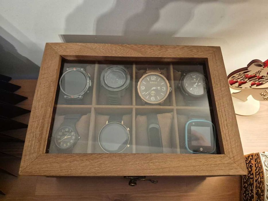 Pudełko Na Zegarki Szkatułka Na Biżuterię Drewniany Organizer
