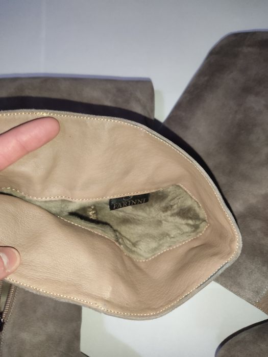 Farinni Сапоги жіночі натуральна замша ботфорти чоботи