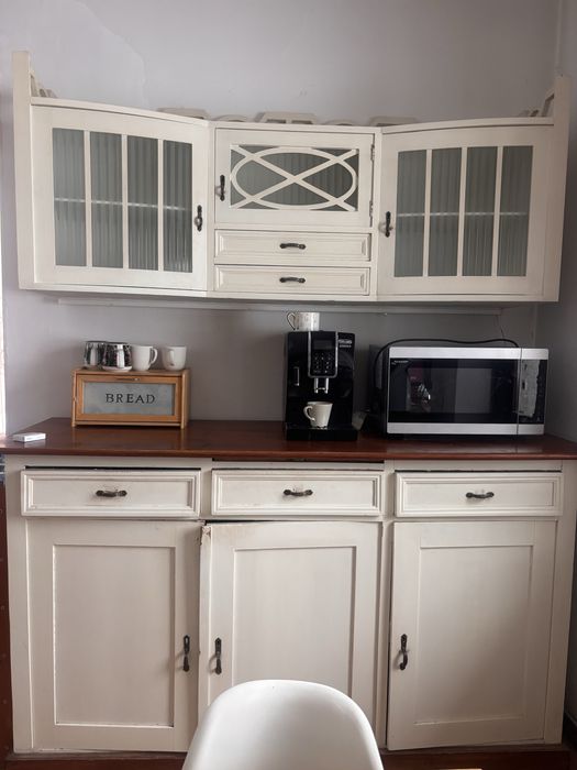 Piekny oryginalny drewniany kredens rustykalny, prowansalski