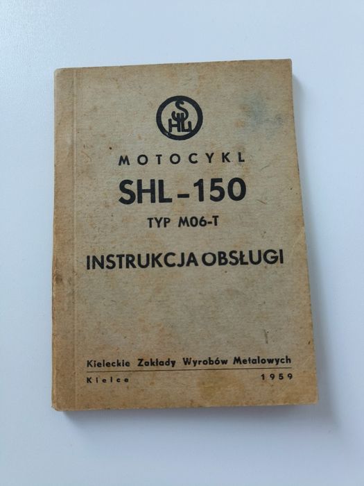 1959 Motocykl SHL 150 M06-T instrukcja obsługi polski motor PRL