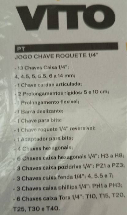 Jogo de Chaves de Caixa. 46 peças .