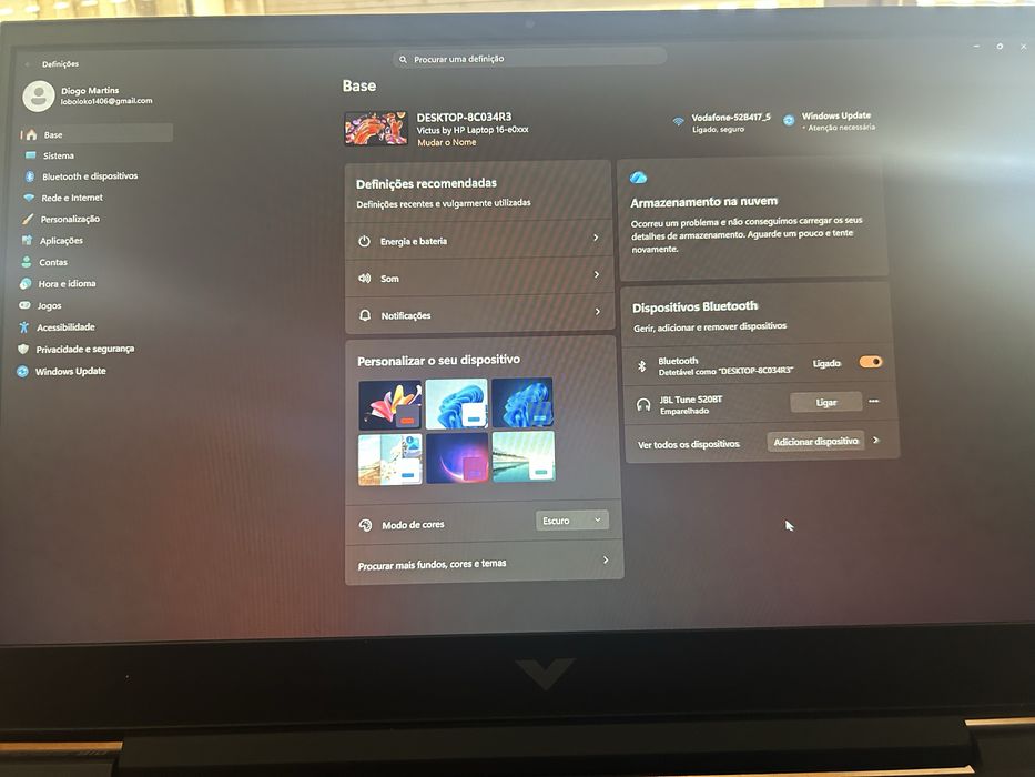 Portátil Gaming HP Victus 16 | Ryzen 5 | GTX 1650 | 512GB SSD (Bom Estado)