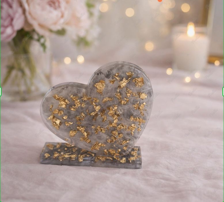 Coração com Base resina epóxi