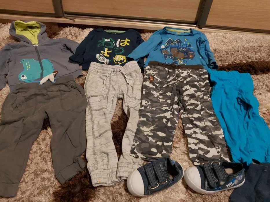 NOWA CENA Ubranka dla chłopca 90-94, buty 24, 25, 50 sztuk