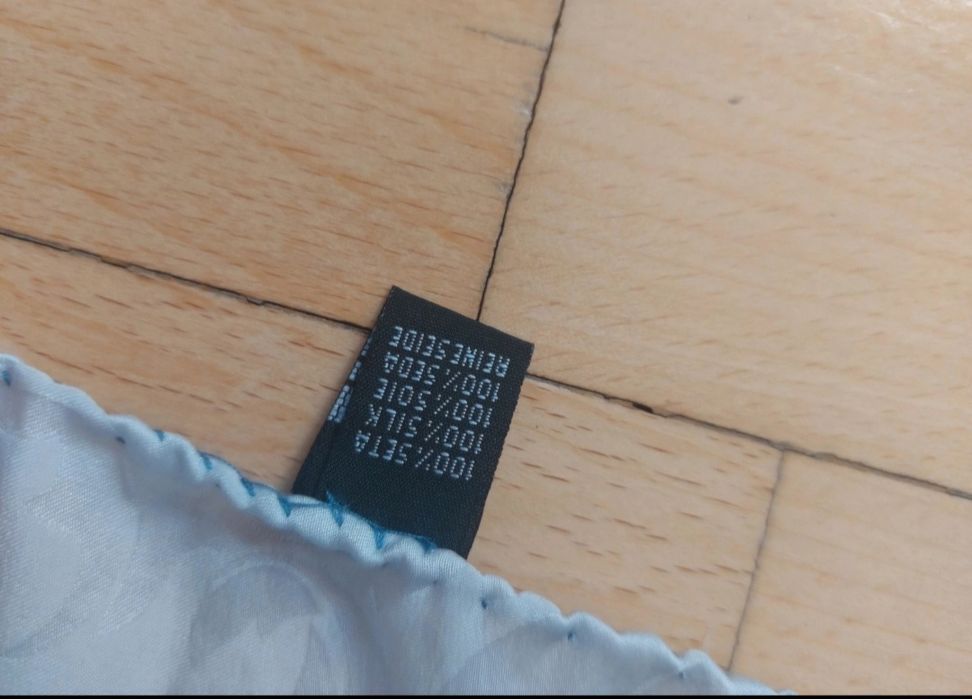 100% jedwab apaszka 84x84 błekit