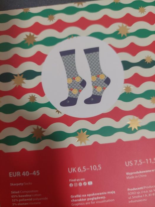 Skarpety Soxo karp wigilijny 40-45 nowe