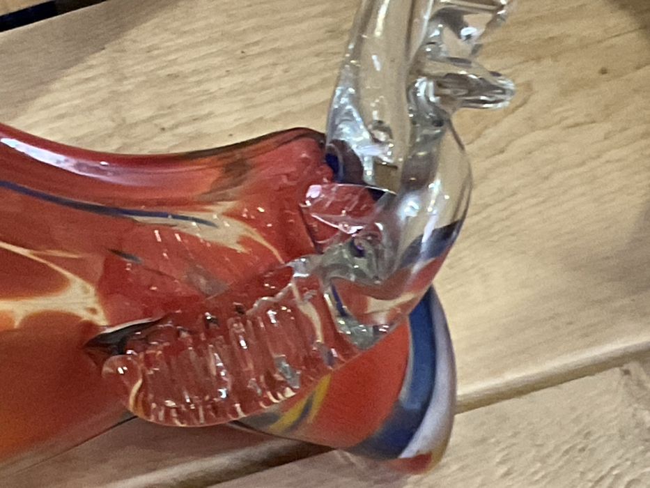 Koszyk Szklany- szkło barwione PRL