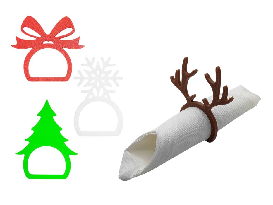 Zestaw 4 Pierścieni na Serwetki – Uchwyt Dekoracyjny na Święta Ring