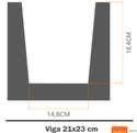 Viga poliuretano madeira aparente 3000x230x210mm