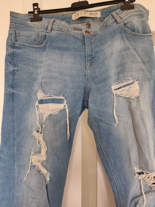 spodnie jeansy z rozdarciami damskie 44