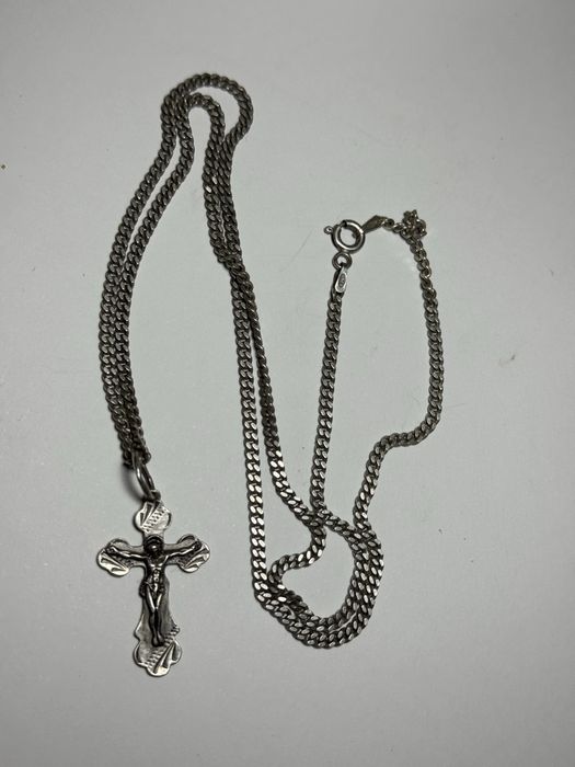 Серебряная цепочка и крестик 10 грамм 925