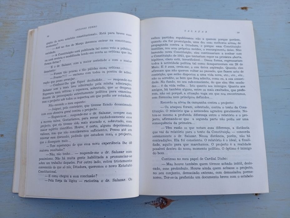 Livro "Salazar - O Homem e a sua Obra" de António Ferro (Ed. 1982)