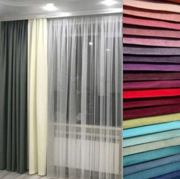 комплект штор мікровелюр Petek пара штор у вітальню зал