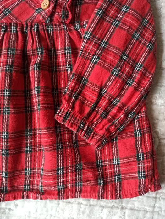 Bluzka tunika w kratkę rozm 80 Pepco