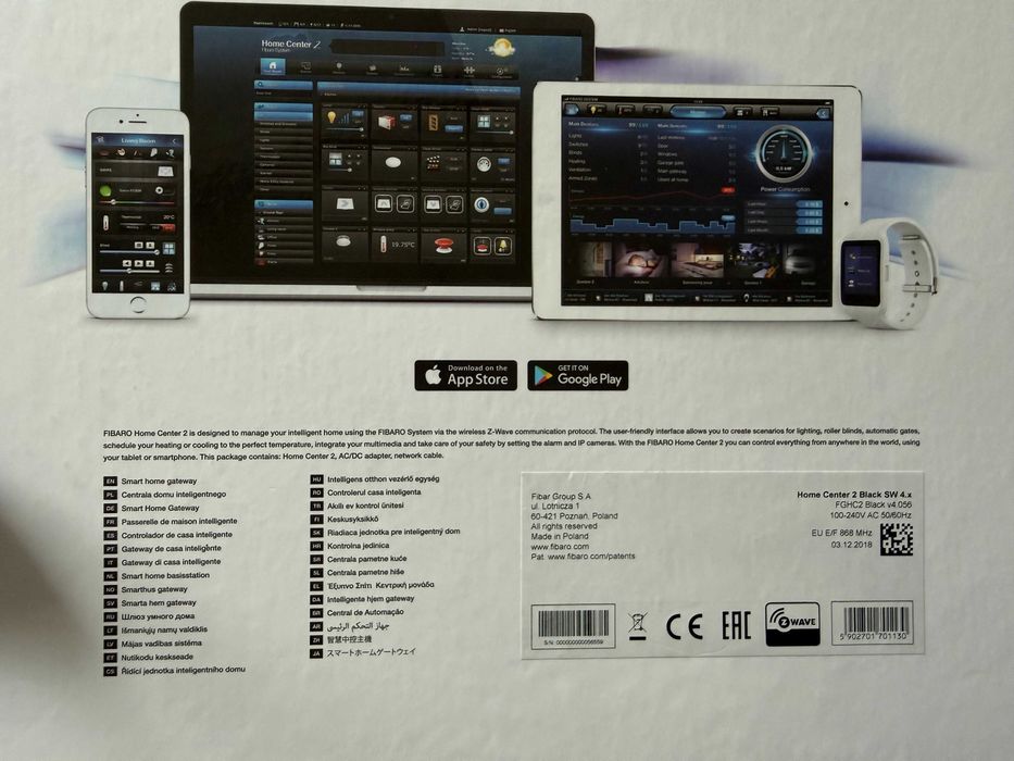 Centrala sterująca FIBARO Home Center 2 Czarna Sprawna Polecam!
