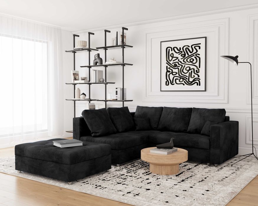 NAROŻNIK MINI PRINCE+duża pufa ,Rozkładany +pojemnik ,PRÓBNIKI GRATIS!