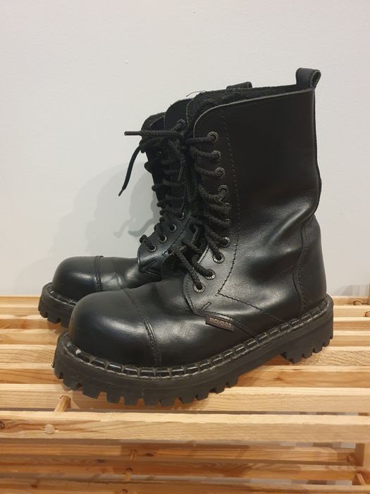 Skórzane glany Moxees steelcaps real leather metal punk goth