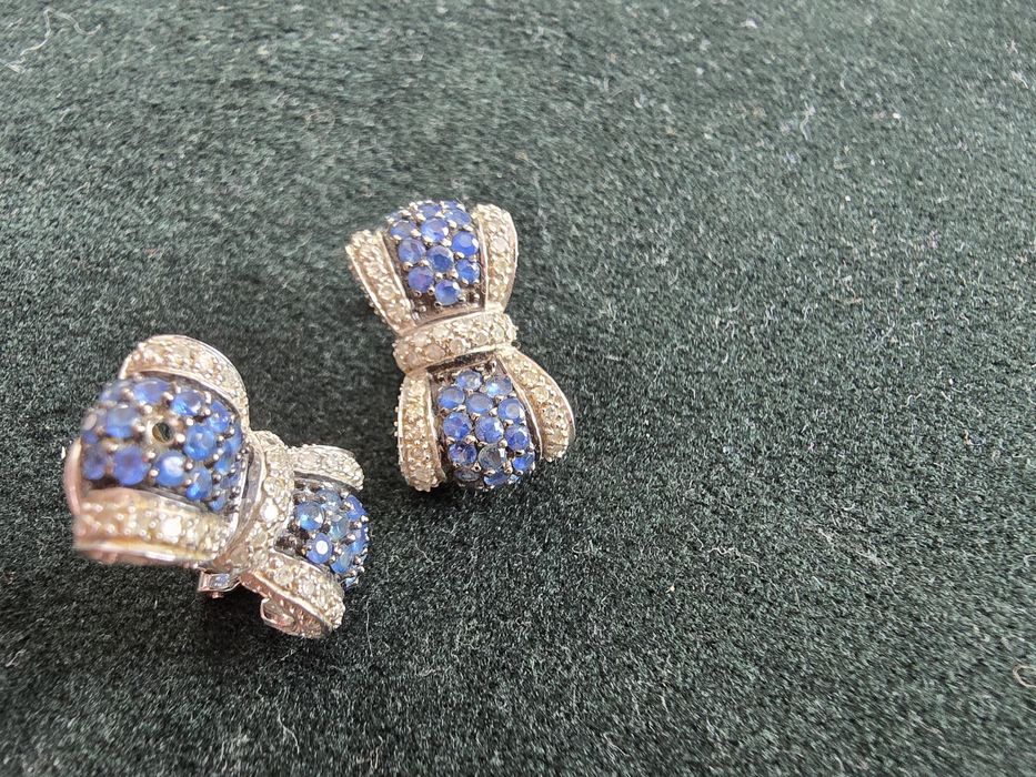 Kolczyki biale złoto z diamentami