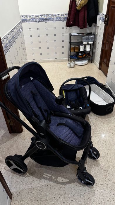 Trio Chicco Completo – Carrinho + Ovo + Alcofa + berço