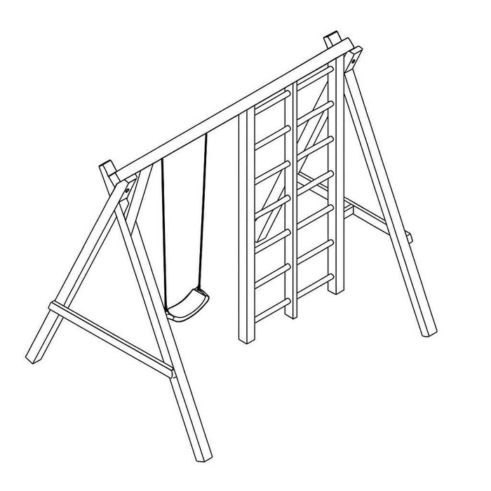 Drabinko-huśtawka dla dzieci 240x183x222 IMPREGNOWANA