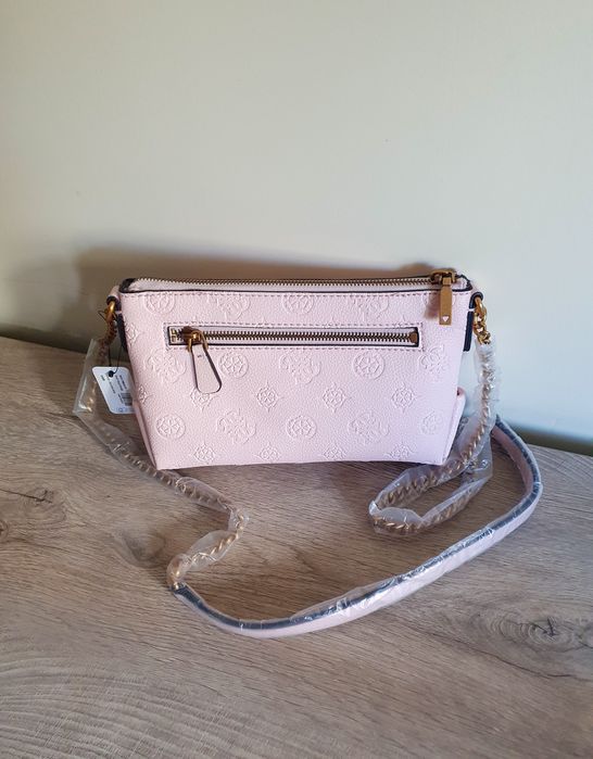 Torba torebka na ramię pudrowy róż GUESS HELAINA MINI CROSSBODY