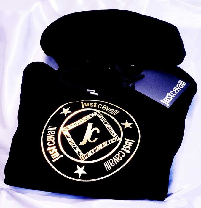 Just Roberto Cavalli bluza z kapturem L czarna Italy amiri dsquared2