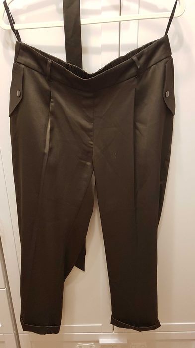 Spodnie ciążowe eleganckie- oliwkowe