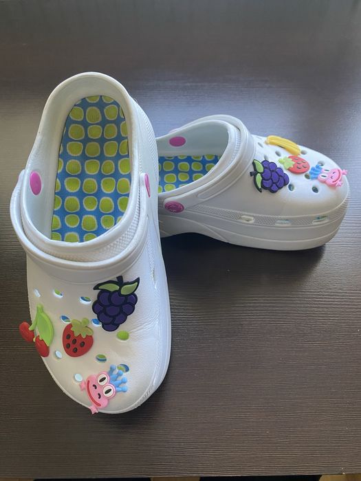 Klapki ala crocsy białe