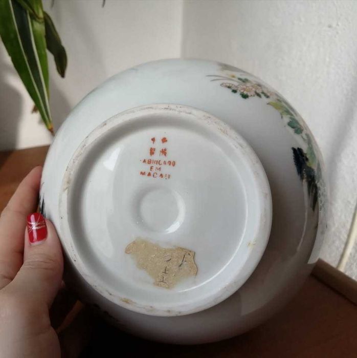 Jarra e conjunto chá porcelana antiga - feita em Macau