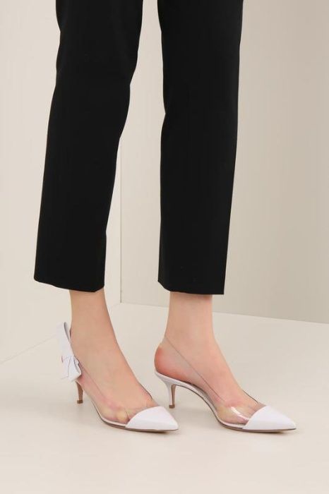 Шкіряні білі човники gianvito rossi mia 55 розмір 41
