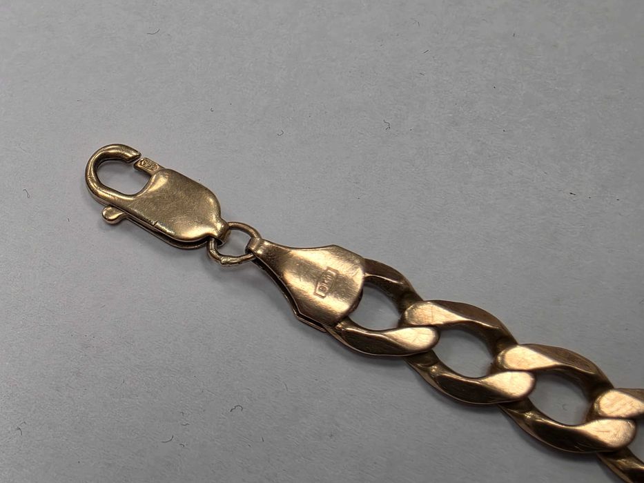 Złota bransoletka męska/ 375/ 9K/ 19.96 gram/ 24cm/ Pancerka/ Anglia XX wiek/ pełna