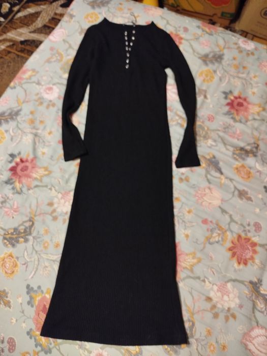 Nowa czarna sukienka maxi długa Zara S 36