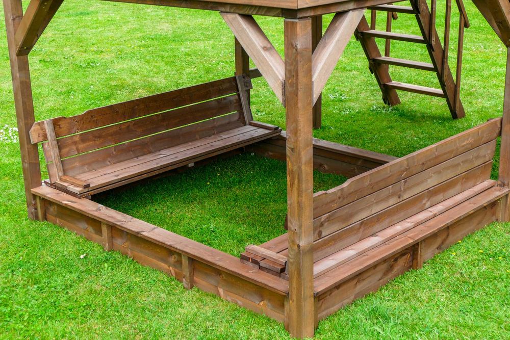 Duży domek ogrodowy dla dzieci z huśtawką Premium