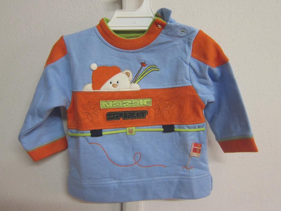 Camisola de criança Maiorista Azul e Laranja com Urso 6 meses Nordic S
