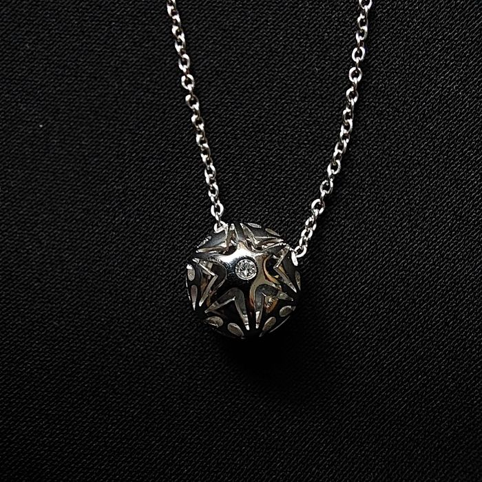 Srebrny naszyjnik diament i cyrkonia