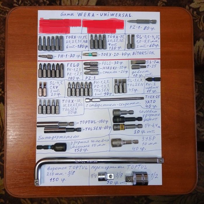 набор бит Wera Felo биты Milwaukee Torx для шуруповёрта свёрла .