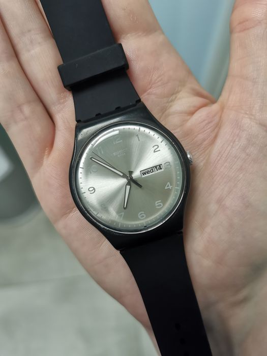 Zegarek swatch New gent 41mm czarny srebrny unisex