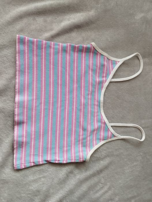 Fishbone New Yorker crop top bluzka na ramiączkach prążkowana