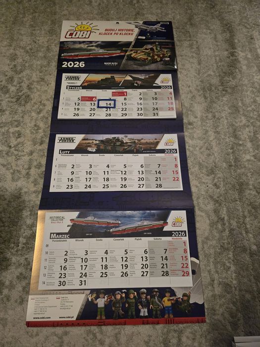 Kalendarz ścienny COBI 2026