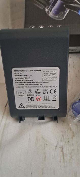 Акумулятор для пилососу Dyson V7 літій-іонний 6500 мАг 21.6 У змінний з фільтрами для тривалої роботи