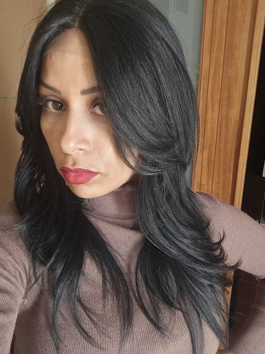Lace front realista ao cabelo humano