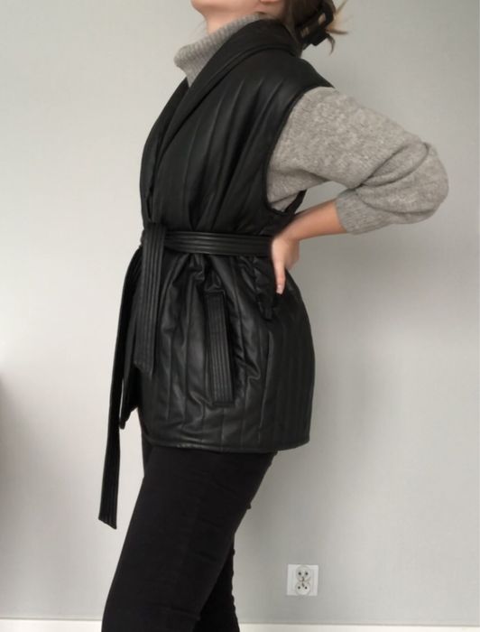 Czarna, pikowana kamizelka ala skórzana Bik Bok, OJ Nellie