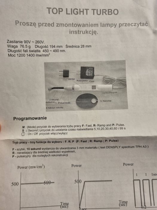Lampa polimeryzacyjna Top Light Turbo